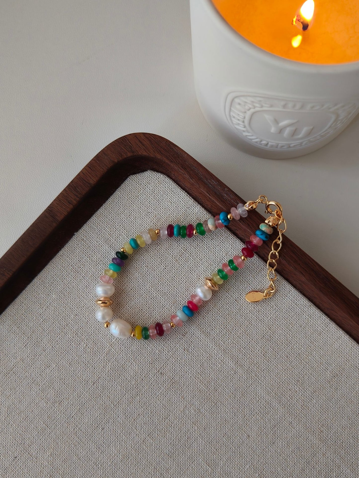 Colorful stone bracelet