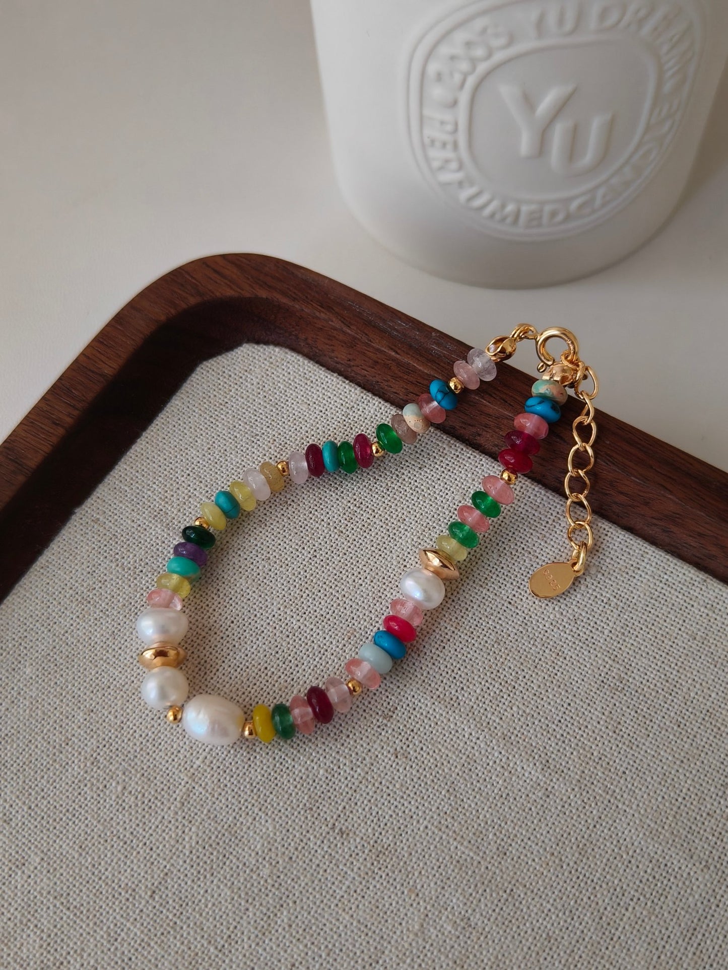 Colorful stone bracelet